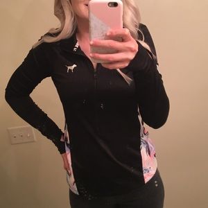 VS Pink Watercolor Marble Half-Zip
